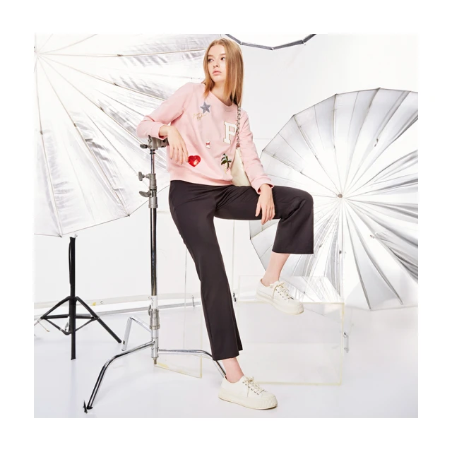 【Le Polka】經典圓領百搭繡花大學T-女 歷史價格詳細信息