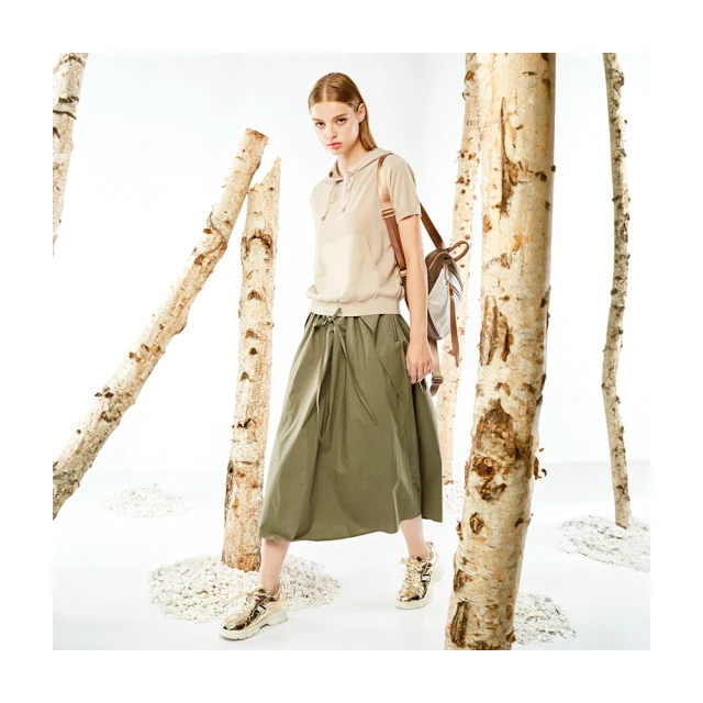 【Le Polka】腰彈性鬆緊合褶設計長寬褲-女 歷史價格詳細信息