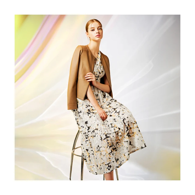 【Le Polka】抽象綠意印花長洋裝-女 歷史價格詳細信息