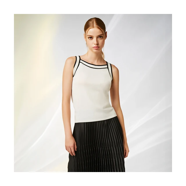 【Le Polka】黑白學院風針織上衣-女 歷史價格詳細信息