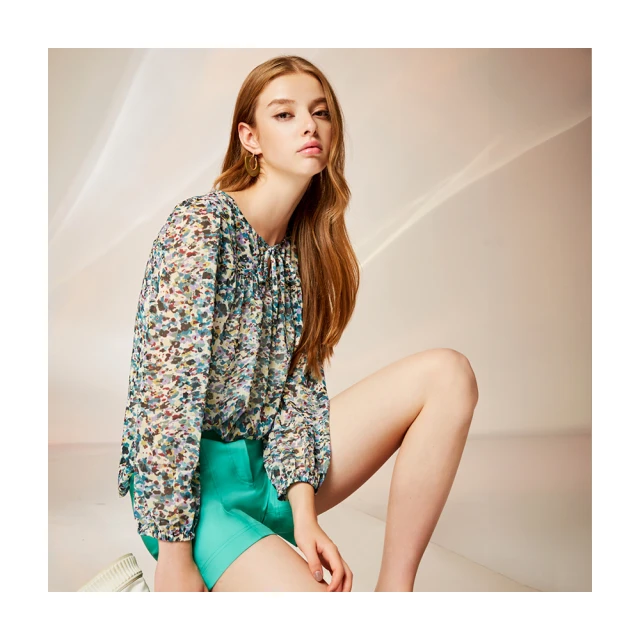 【Le Polka】彩點印花雪紡小魚尾長裙-女 歷史價格詳細信息