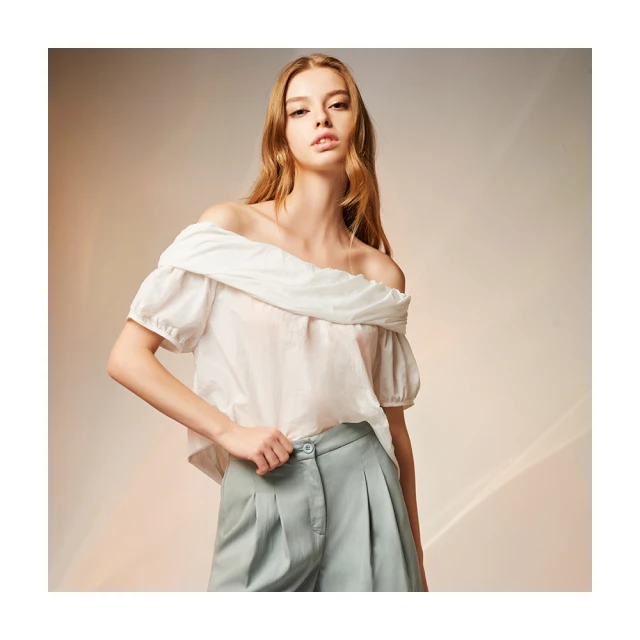 【Le Polka】百搭款小落肩皺皺上衣/兩色-女 歷史價格詳細信息