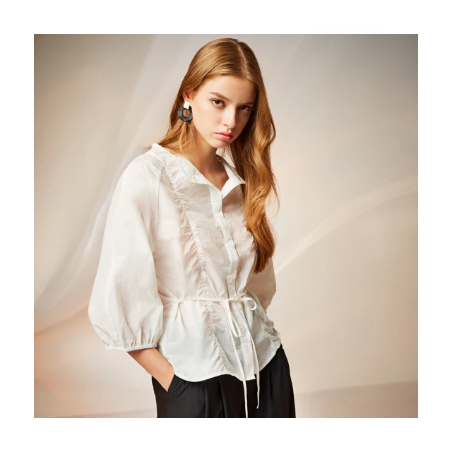 【Le Polka】設計款撞色拼接棉質上衣-女 歷史價格詳細信息