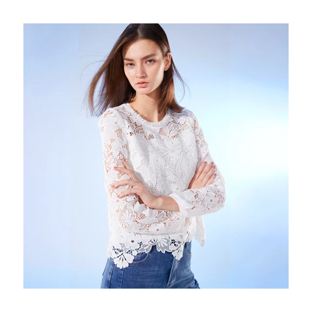 【Le Polka】圓領彩點印花雪紡傘襬上衣-女 歷史價格詳細信息