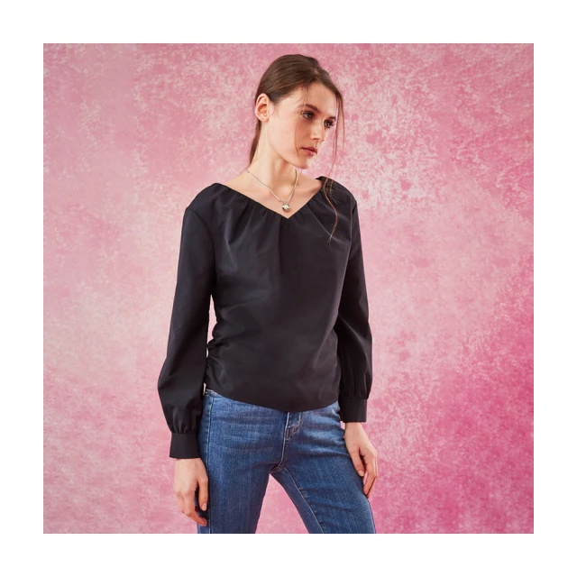 【Le Polka】V領落肩百搭針織上衣-女 歷史價格詳細信息