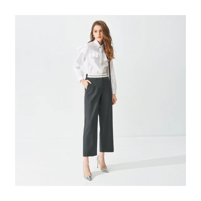 【Le Polka】腰彈性鬆緊合褶設計長寬褲-女 歷史價格詳細信息