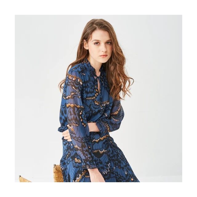 【Le Polka】燕尾蝶雪紡印花長裙-女 歷史價格詳細信息