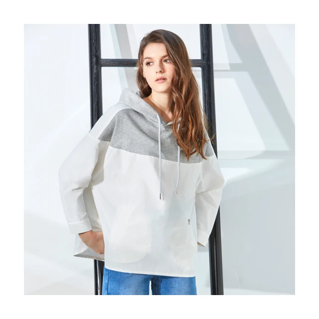 【Le Polka】異材質拼接連帽上衣-女 歷史價格詳細信息