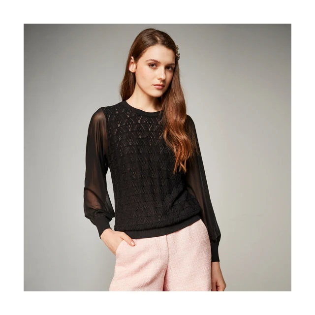 【Le Polka】菱格紋透膚針織上衣-女 價格比較,價格查詢,歷史價格詳細信息