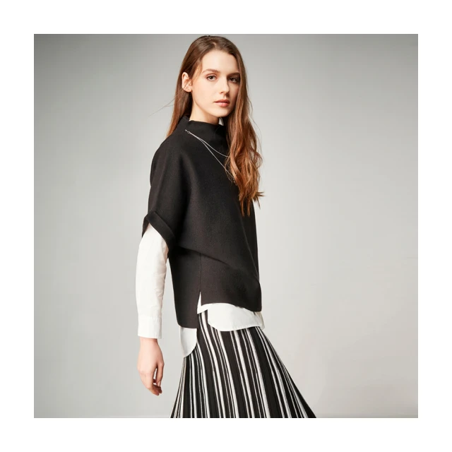 【Le Polka】鍊飾反摺袖寬版針織衫-女 價格比較,價格查詢,歷史價格詳細信息