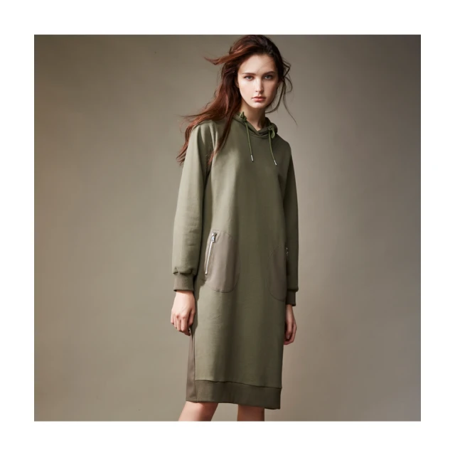 【Le Polka】剪接袖設計後拉鍊洋裝-女 歷史價格詳細信息