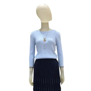 【EPISODE】簡約舒適柔軟圓領羊毛針織衫135512（藍） 歷史價格詳細信息