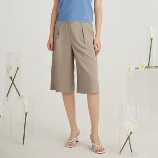 【JESSICA】時尚百搭顯瘦折邊五分寬褲224322（黑） 歷史價格詳細信息