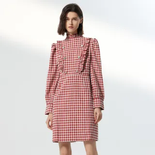 【JESSICA】復古千鳥格紋短袖圓領洋裝232373 歷史價格詳細信息