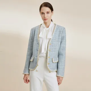 【JESSICA】百搭拼色字母logo圓領長袖針織開衫G42402（桃紅） 歷史價格詳細信息