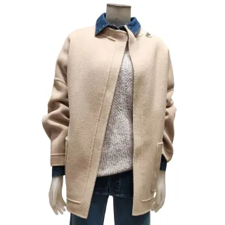 【JESSICA】簡約修身百搭柔軟羊皮連帽皮衣Y30435（粉） 歷史價格詳細信息