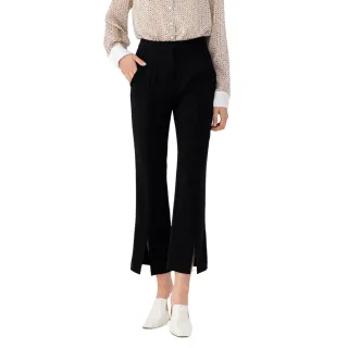 【JESSICA】時尚百搭顯瘦折邊五分寬褲224322（黑） 歷史價格詳細信息