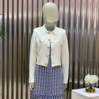 【JESSICA】復古千鳥格紋短袖圓領洋裝232373 歷史價格詳細信息