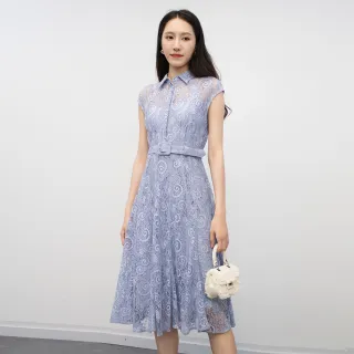 【JESSICA】優雅寬鬆金蔥立體編織短袖針織洋裝22417F（深藍） 歷史價格詳細信息