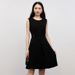 【JESSICA】高雅氣質收腰顯瘦圓領無袖洋裝224372（黑） 歷史價格詳細信息