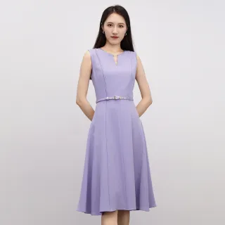 【JESSICA】高雅氣質收腰顯瘦圓領無袖洋裝224372（黑） 歷史價格詳細信息