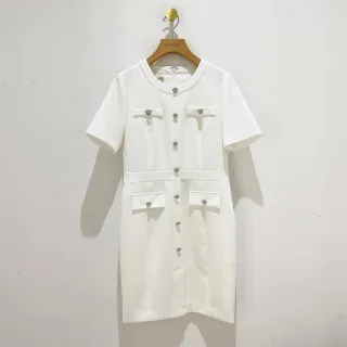 【JESSICA】氣質修身花呢須邊無袖拼接蕾絲洋裝J30527 歷史價格詳細信息