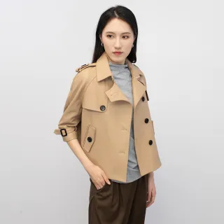 【JESSICA】帥氣黑白千鳥格紋雙排扣拼接外套 歷史價格詳細信息