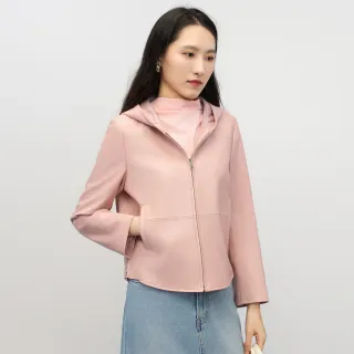 【JESSICA】簡約修身百搭柔軟羊皮連帽皮衣Y30435（粉） 價格比較,價格查詢,歷史價格詳細信息