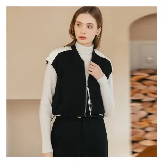 【JESSICA】百搭拼色字母logo圓領長袖針織開衫G42402（桃紅） 歷史價格詳細信息