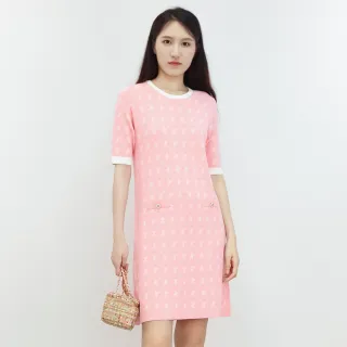 【JESSICA】優雅寬鬆金蔥立體編織短袖針織洋裝22417F（深藍） 歷史價格詳細信息