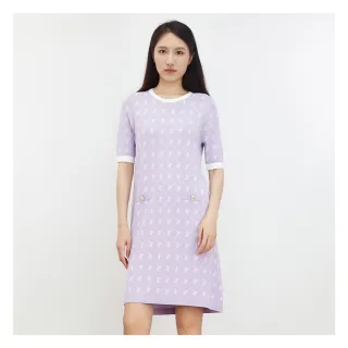 【JESSICA】優雅寬鬆金蔥立體編織短袖針織洋裝22417F（深藍） 歷史價格詳細信息