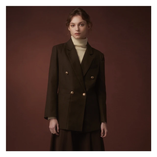 【JESSICA】經典斜紋百搭雙口袋西裝外套J35018（棕） 價格比較,價格查詢,歷史價格詳細信息