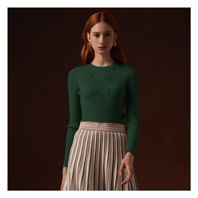 【EPISODE】簡約舒適柔軟圓領羊毛針織衫135512（藍） 歷史價格詳細信息