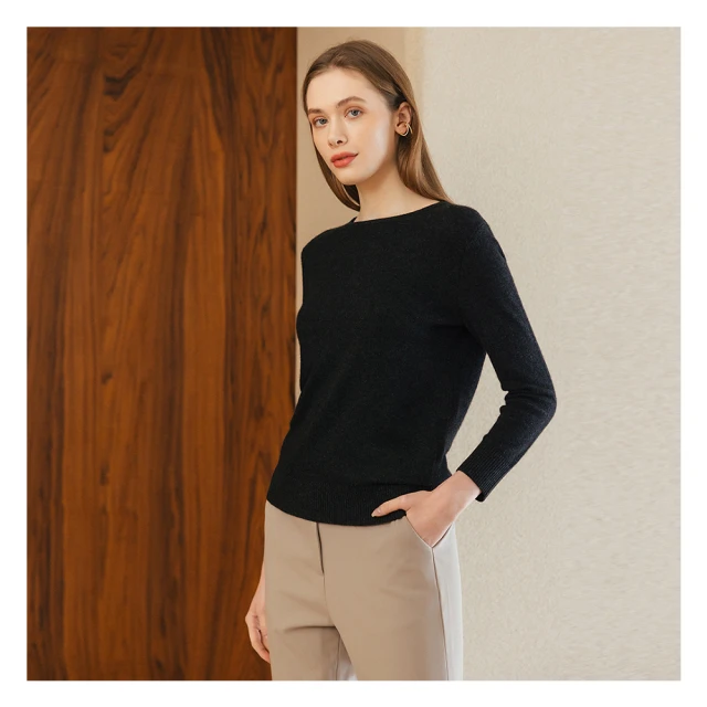 【EPISODE】簡約舒適柔軟圓領羊毛針織衫135512（藍） 歷史價格詳細信息