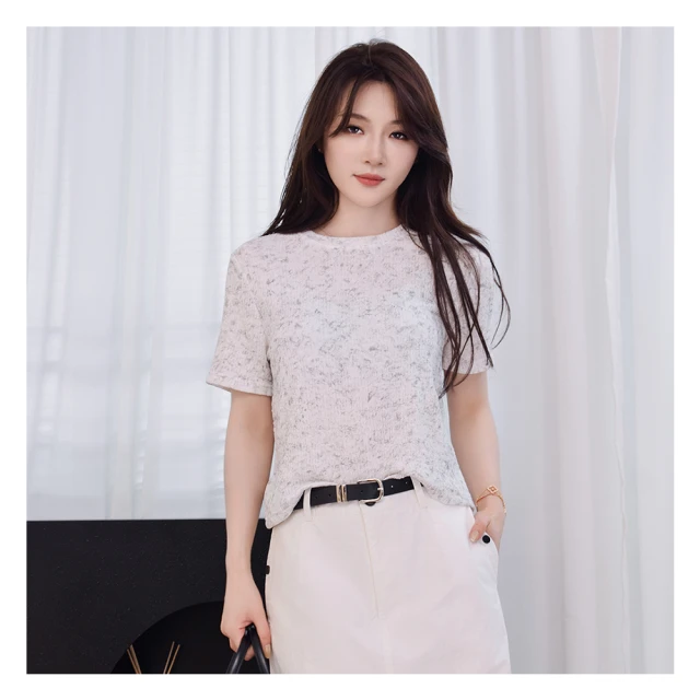 【Jessica Red】舒適透氣天絲棉荷葉下擺短袖上衣823139（綠） 歷史價格詳細信息