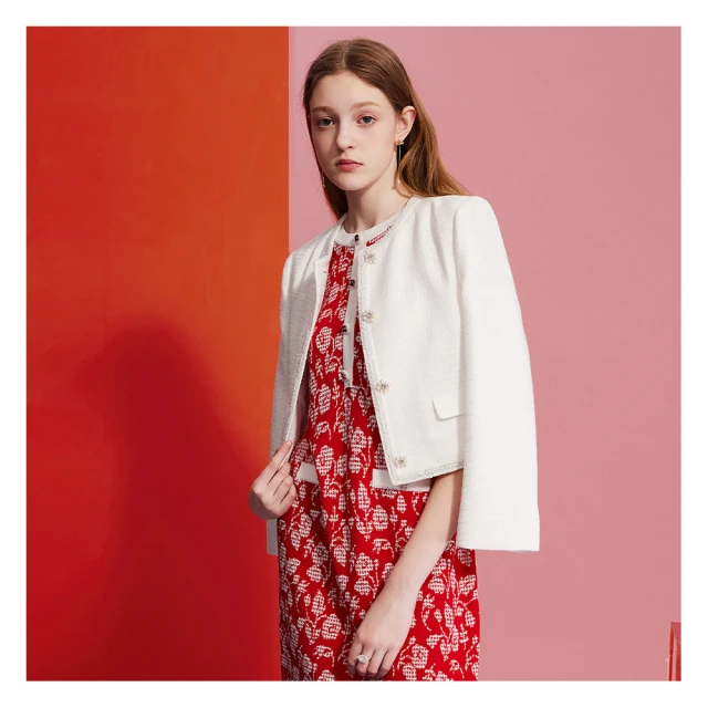 【JESSICA】經典斜紋百搭雙口袋西裝外套J35018（棕） 歷史價格詳細信息