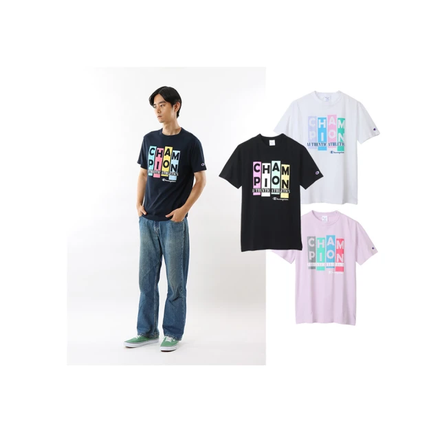 【Champion】官方直營-彩色LOGO印花短袖TEE上衣-男(黑色) 歷史價格詳細信息