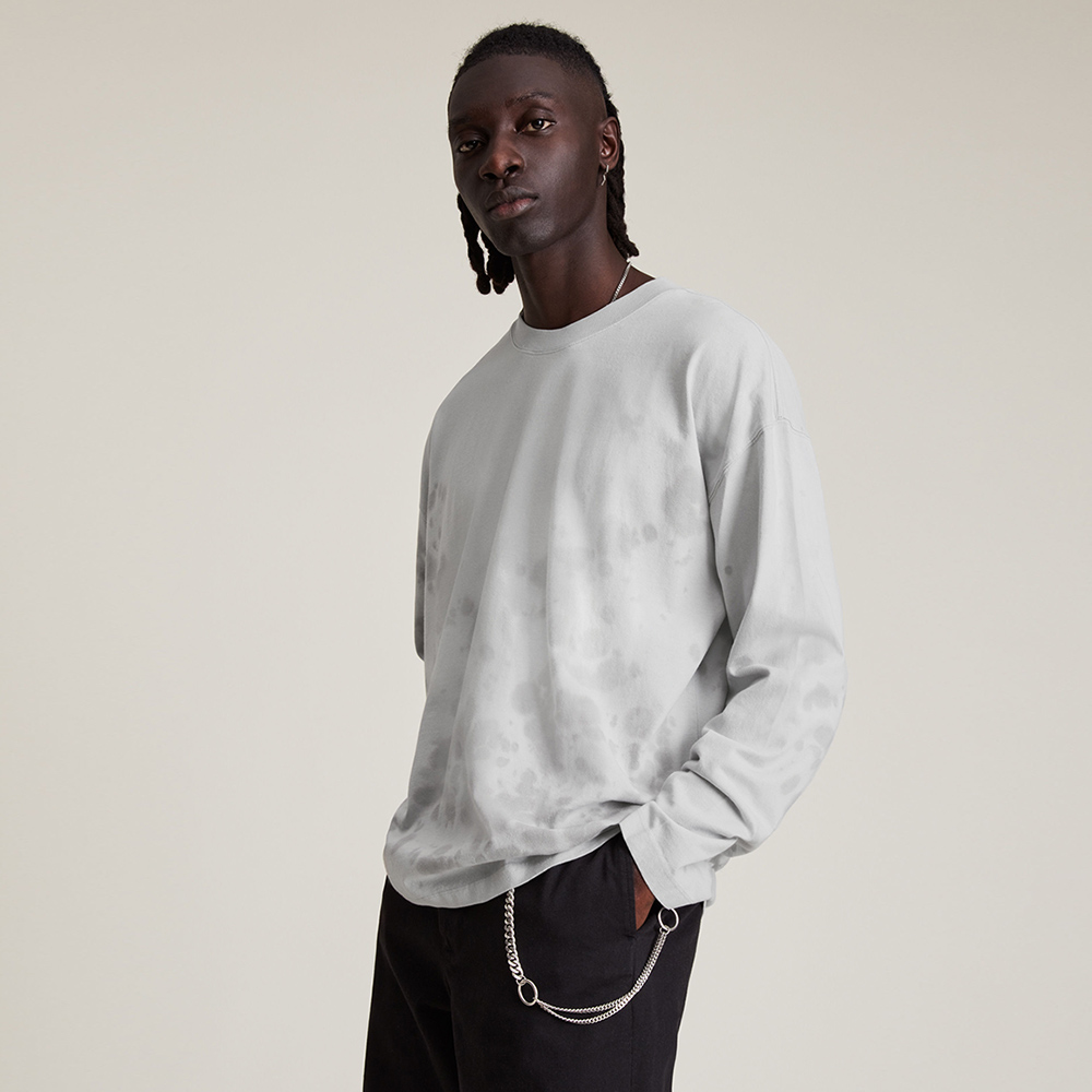 Allsaints 灰色 滿版 葉子 棉質襯衫 男M 歷史價格詳細信息