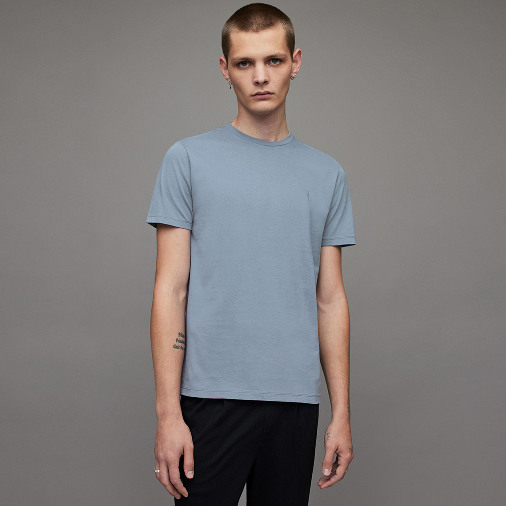 【ALLSAINTS】BRACE CONTRAST 公羊頭骨刺繡純棉修身短袖T恤-褐色(常規版型) 歷史價格詳細信息