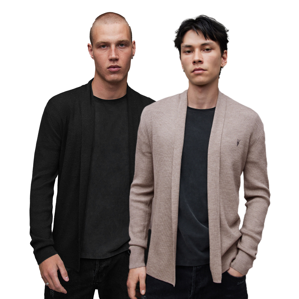 【ALLSAINTS】MODE MERINO 公羊頭骨刺繡美麗諾羊毛修身針織外套-灰 MK002D(舒適版型) 歷史價格詳細信息