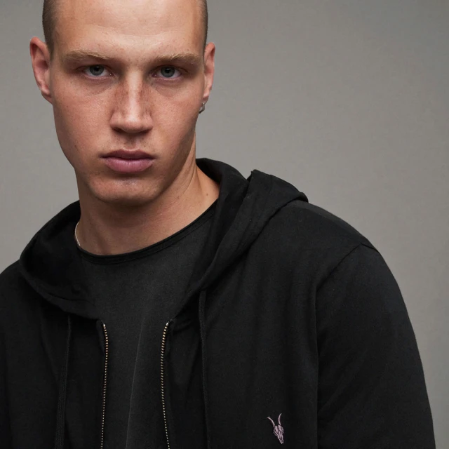 【ALLSAINTS】BRACE CONTRAST 公羊頭骨刺繡純棉修身短袖T恤-褐色(常規版型) 歷史價格詳細信息