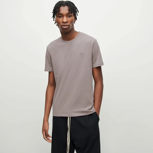 【ALLSAINTS】BRACE CONTRAST 公羊頭骨刺繡純棉修身短袖T恤-褐色(常規版型) 歷史價格詳細信息