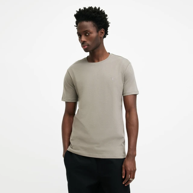 【ALLSAINTS】BRACE CONTRAST 公羊頭骨刺繡純棉修身短袖T恤-褐色(常規版型) 歷史價格詳細信息