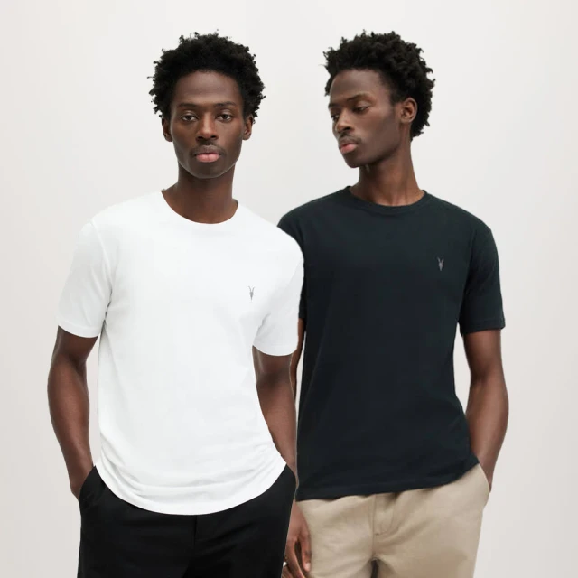 【ALLSAINTS】BRACE CONTRAST 公羊頭骨刺繡純棉修身短袖T恤-褐色(常規版型) 歷史價格詳細信息