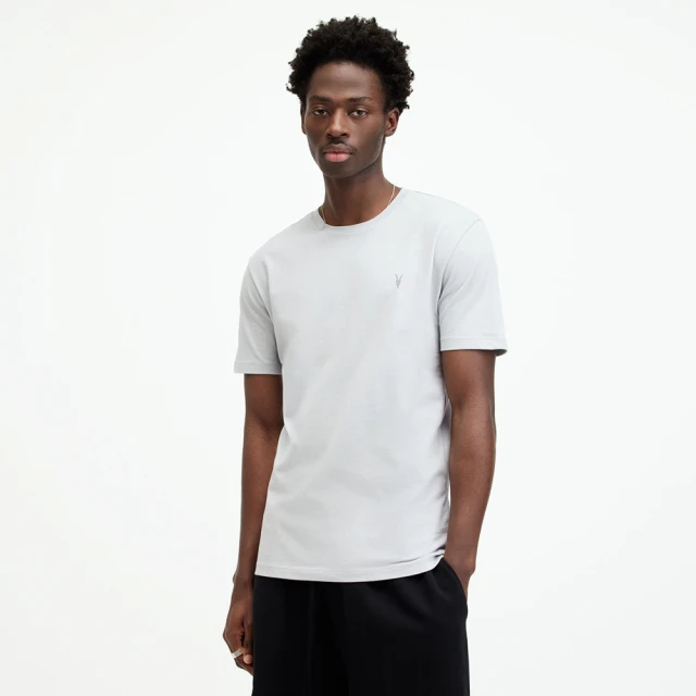 【ALLSAINTS】BRACE CONTRAST 公羊頭骨刺繡純棉修身短袖T恤-褐色(常規版型) 歷史價格詳細信息