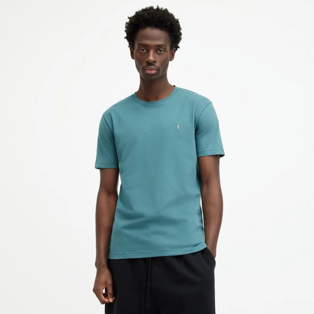 【ALLSAINTS】BRACE CONTRAST 公羊頭骨刺繡純棉修身短袖T恤-褐色(常規版型) 歷史價格詳細信息