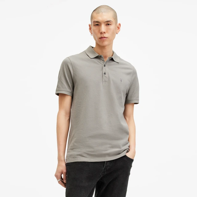 【ALLSAINTS】REFORM 公羊頭骨刺繡純棉短袖POLO衫-黑(修身版型) 歷史價格詳細信息