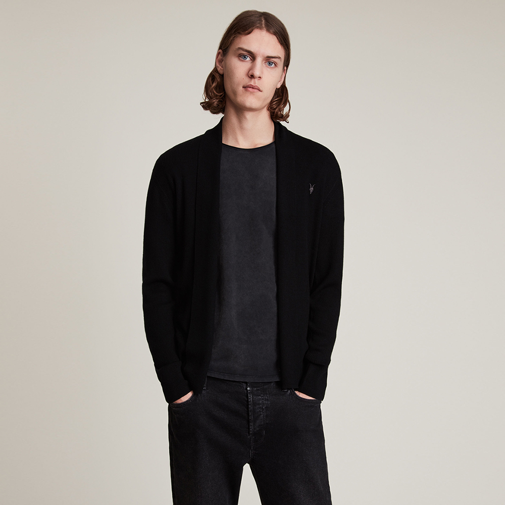 【ALLSAINTS】MODE MERINO 公羊頭骨刺繡美麗諾羊毛修身針織外套-灰 MK002D(舒適版型) 歷史價格詳細信息