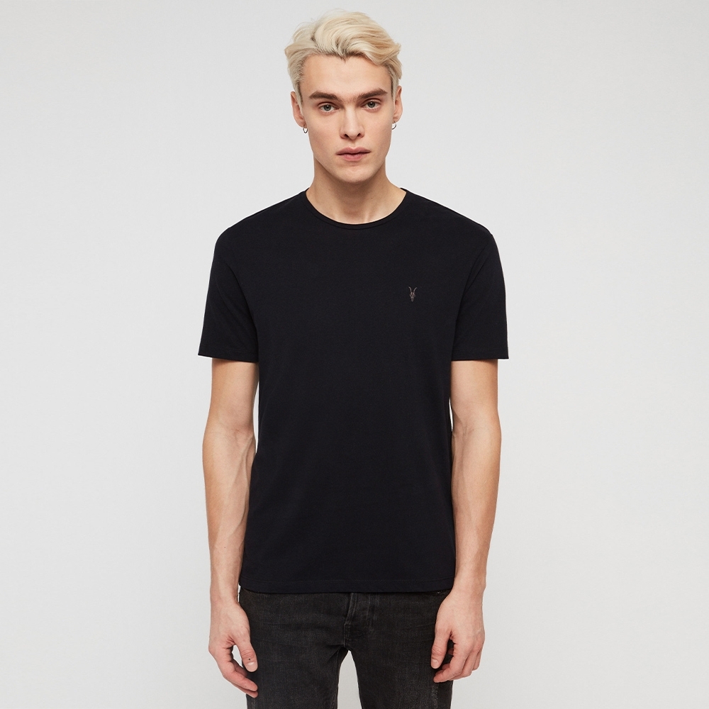 【ALLSAINTS】BRACE CONTRAST 公羊頭骨刺繡純棉修身短袖T恤-褐色(常規版型) 歷史價格詳細信息