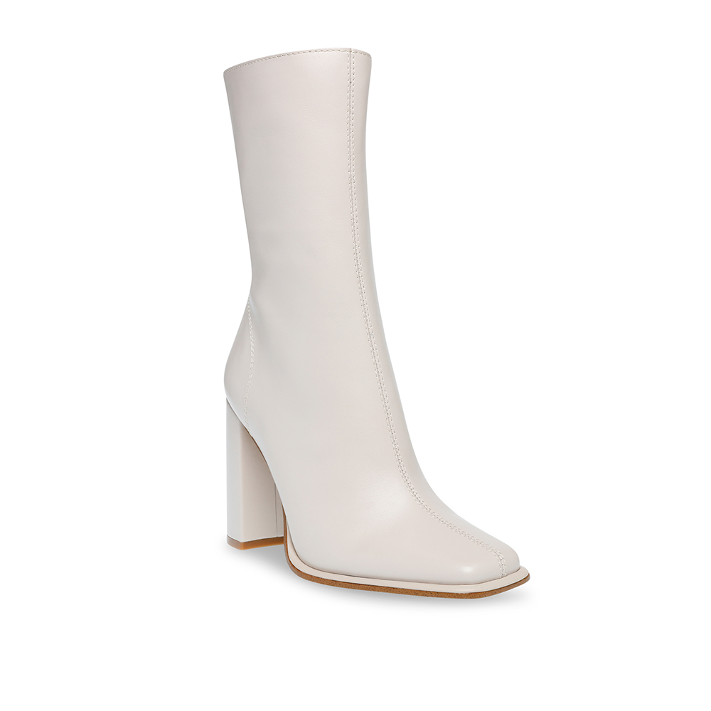 STEVE MADDEN-FOREMOST 皮質小方頭粗跟高筒靴-黑色 歷史價格詳細信息